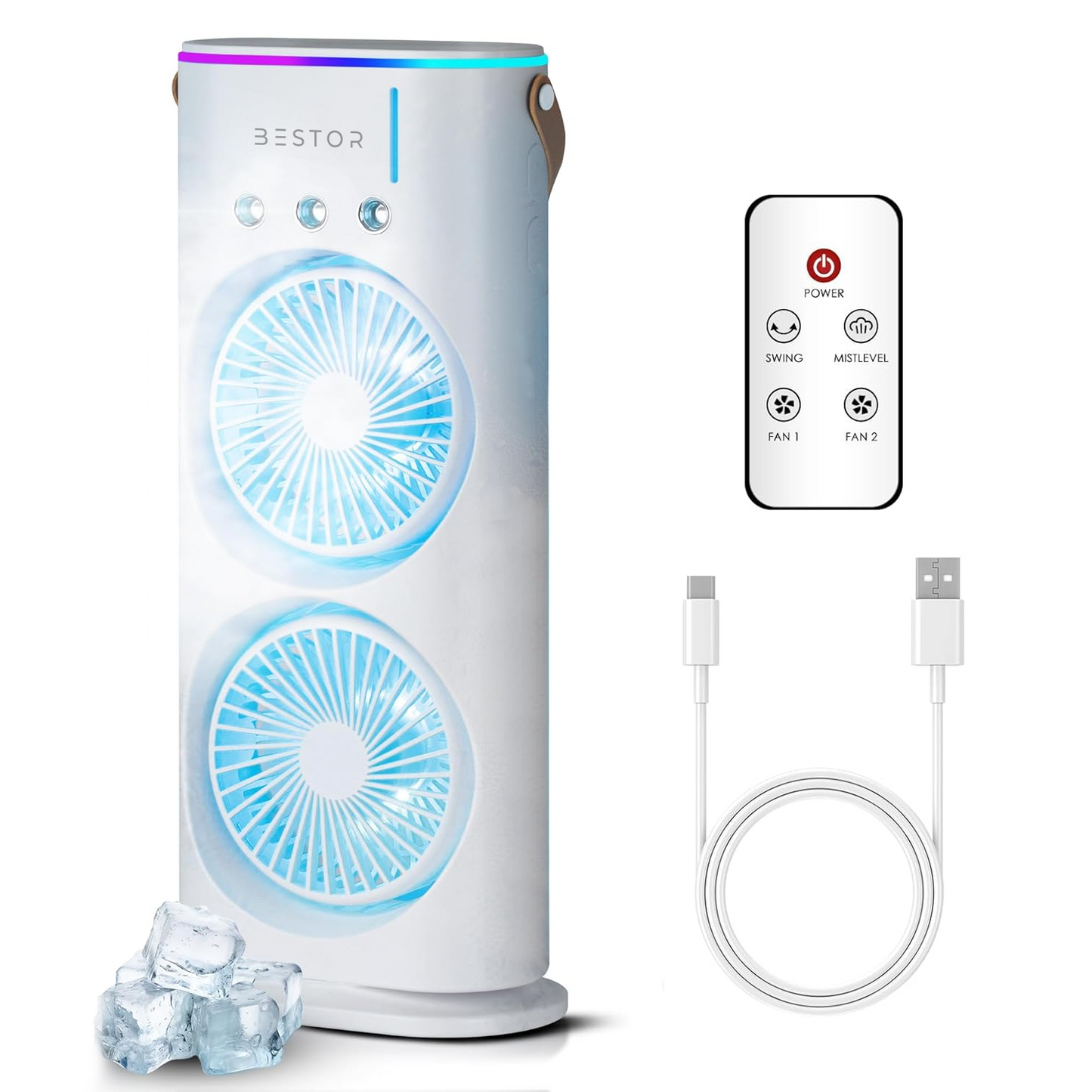 Portable Double Fan air coolar